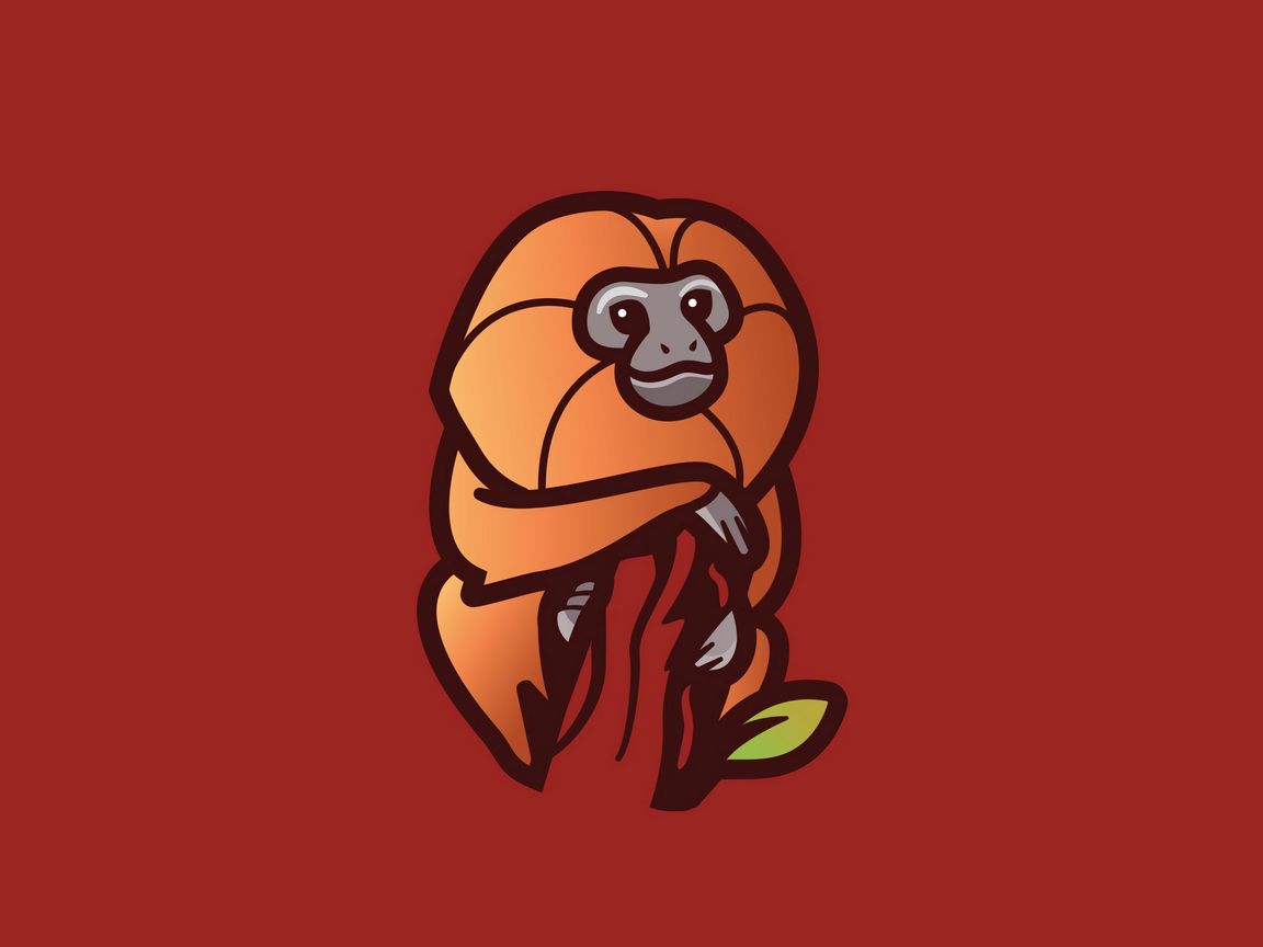 1152x864 Wallpaper monkey, branch, art, vector, minimalism