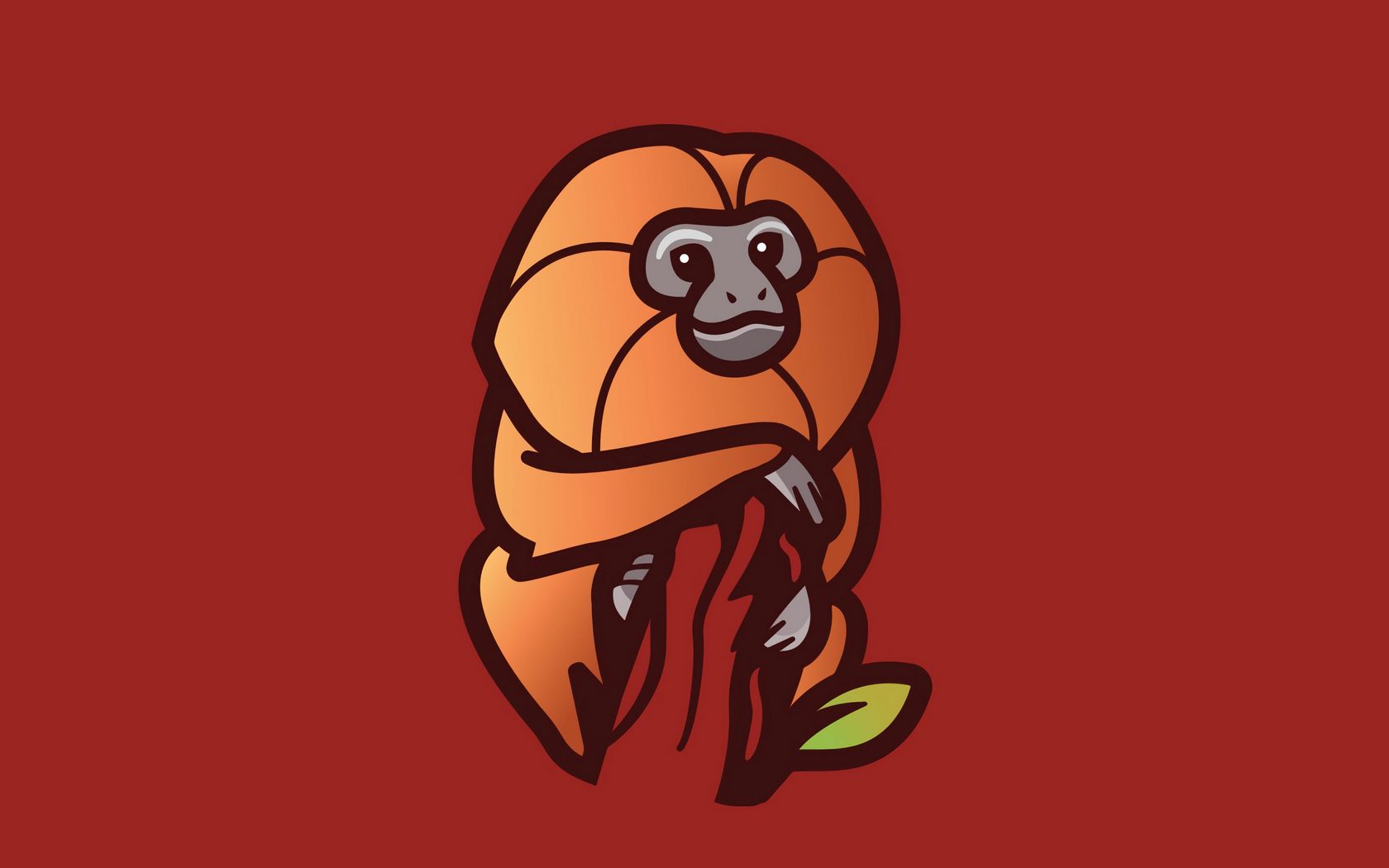 1680x1050 Wallpaper monkey, branch, art, vector, minimalism