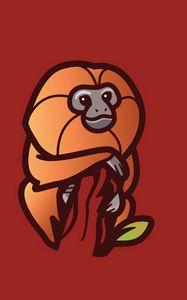 Preview wallpaper monkey, branch, art, vector, minimalism