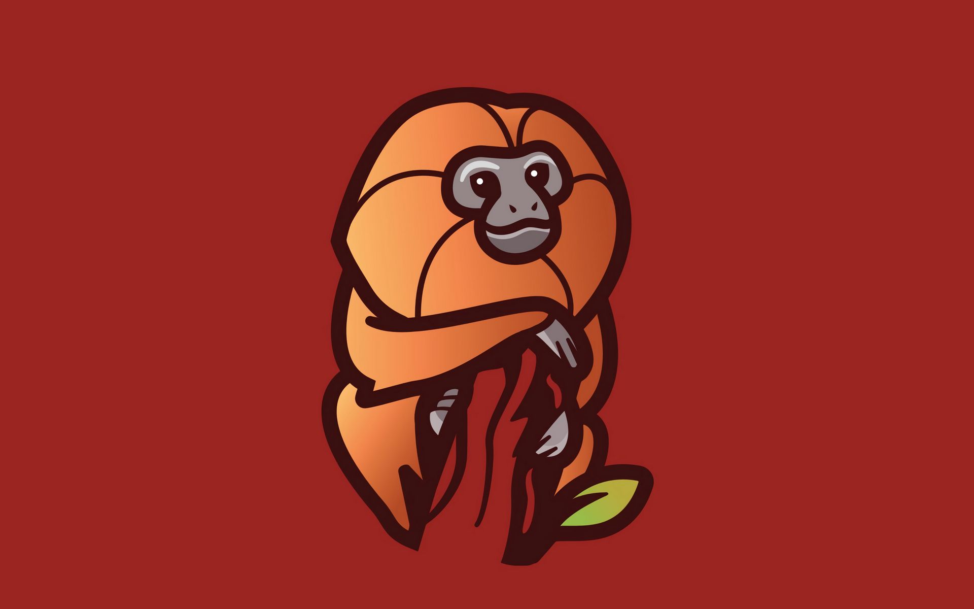 1920x1200 Wallpaper monkey, branch, art, vector, minimalism