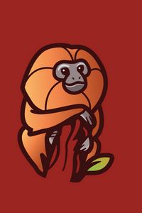 Preview wallpaper monkey, branch, art, vector, minimalism