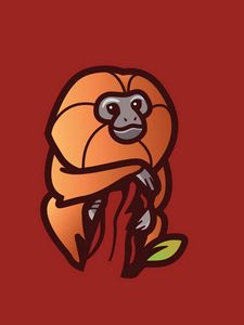 Preview wallpaper monkey, branch, art, vector, minimalism
