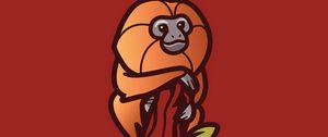 Preview wallpaper monkey, branch, art, vector, minimalism