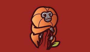 Preview wallpaper monkey, branch, art, vector, minimalism