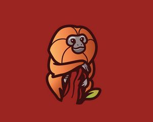 Preview wallpaper monkey, branch, art, vector, minimalism