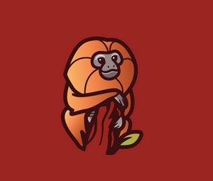 Preview wallpaper monkey, branch, art, vector, minimalism