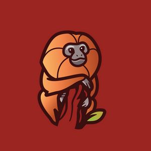 Preview wallpaper monkey, branch, art, vector, minimalism