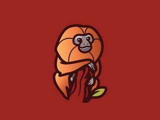 320x240 Wallpaper monkey, branch, art, vector, minimalism
