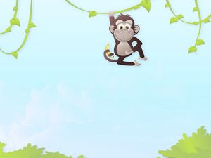 Preview wallpaper monkey, drawing, branch, hang