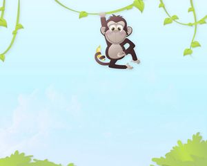 Preview wallpaper monkey, drawing, branch, hang