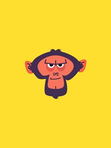 Preview wallpaper monkey, face, animal, vector