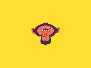 Preview wallpaper monkey, face, animal, vector