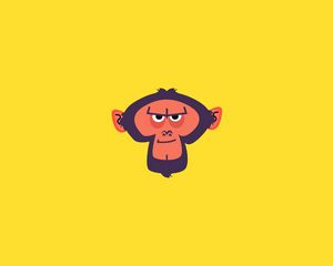 Preview wallpaper monkey, face, animal, vector