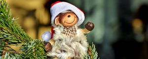 Preview wallpaper monkey, new year, fir, toy