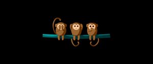 Preview wallpaper monkeys, branch, art, vector