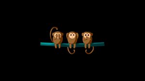 Preview wallpaper monkeys, branch, art, vector