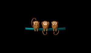 Preview wallpaper monkeys, branch, art, vector