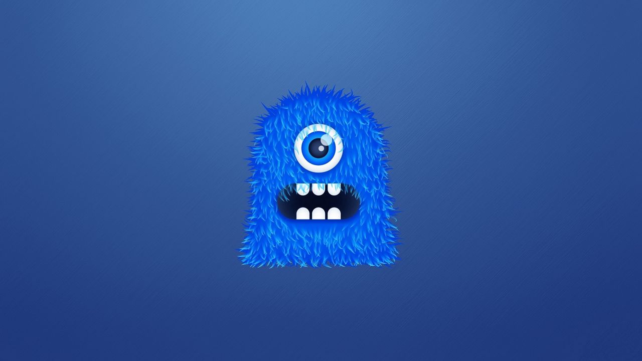 Wallpaper monster, background, blue