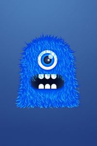 Preview wallpaper monster, background, blue