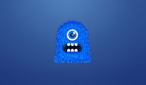 Preview wallpaper monster, background, blue