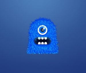 Preview wallpaper monster, background, blue