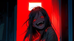 Preview wallpaper monster, girl, teeth, anime