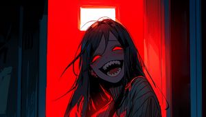 Preview wallpaper monster, girl, teeth, anime
