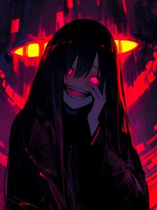 Preview wallpaper monster, girl, teeth, eyes, anime