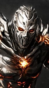 Preview wallpaper monster, iron, crack, fire, aggression