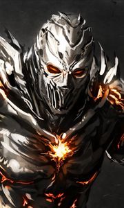 Preview wallpaper monster, iron, crack, fire, aggression
