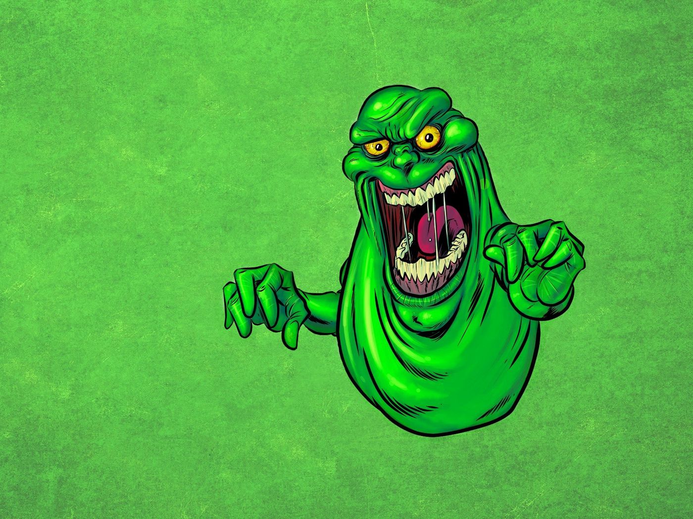 Download wallpaper 1400x1050 monster, mucus, saliva, green standard 4:3 ...