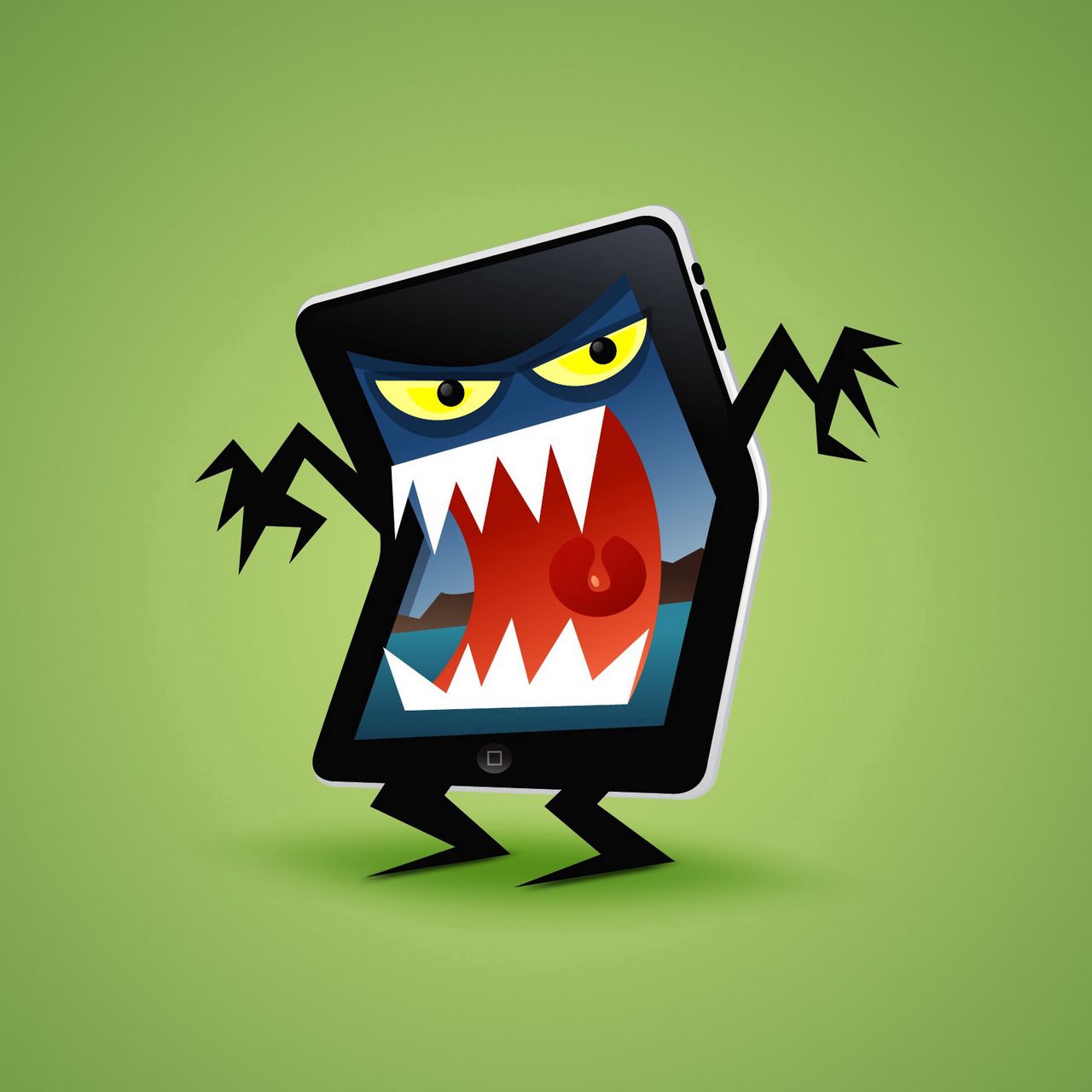 Download Wallpaper 1280x1280 Monster Plate Drawing Art Ipad Ipad 2 Ipad Mini For Parallax Hd Background