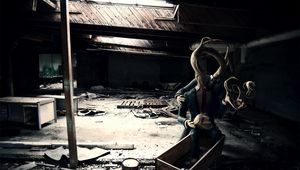 Preview wallpaper monster, room, light, ruin, barn