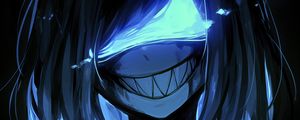 Preview wallpaper monster, smile, teeth, mask, art, anime, blue