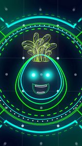Preview wallpaper monster, smiley, neon, sci-fi