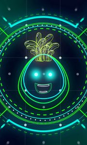 Preview wallpaper monster, smiley, neon, sci-fi