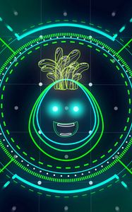 Preview wallpaper monster, smiley, neon, sci-fi
