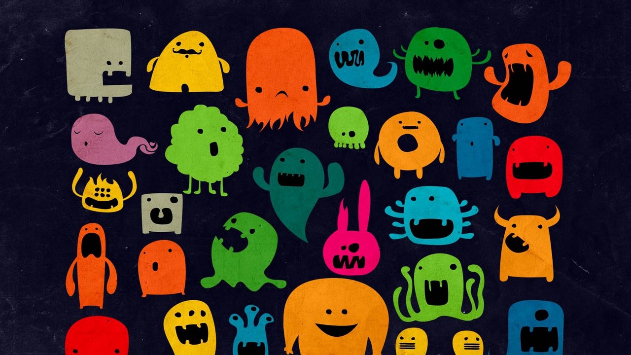Wallpaper monsters, colorful, drawing