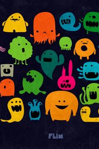 Preview wallpaper monsters, colorful, drawing