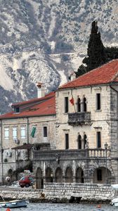 Preview wallpaper montenegro, hotel, lake, mountain