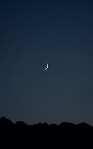 Preview wallpaper month, night, mountains, silhouette