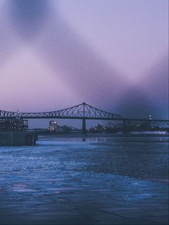 240x320 Wallpaper montreal, canada, bridge, river, evening