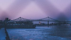 Preview wallpaper montreal, canada, bridge, river, evening