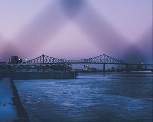 Preview wallpaper montreal, canada, bridge, river, evening