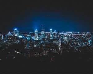 Preview wallpaper montreal, canada, night city, skyscrapers