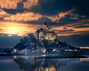 Preview wallpaper mont-saint-michel, france, island, castle