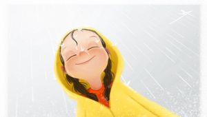 Preview wallpaper mood, rain, different, hood, girl, baby