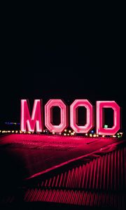 Preview wallpaper mood, word, neon, pink