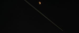 Preview wallpaper moon, airplane, sky, black