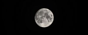 Preview wallpaper moon, black, night, dark, craters